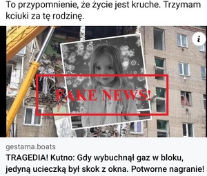 zdjęcie dziewczynki i napis Fake news.