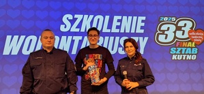 policjanci podczas spotkania szkoleniowego z WOŚP.