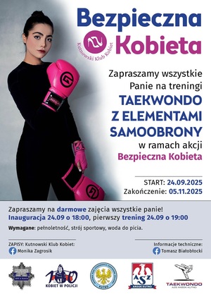 plakat Bezpieczna Kobieta.