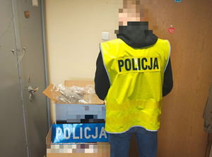 policjant wykonujący swoje czynności.